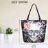 Naanle Day of The Dead Canvas Tote Bag - Large Women's Casual Shoulder Handbag, Floral Skull Reusable Multipurpose Heavy Duty Shopping Grocery Cot...