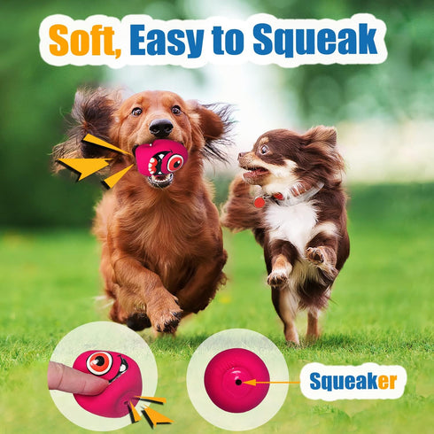 Squeaky Dog Toys for Small Dogs, Mini Dogs, Soft Latex Dog Squeaky Toys, Smile Squeaky Dog Balls, Egg Dog Toys Balls 6pcs (1.89 * 1.89 * 2.56inch,...