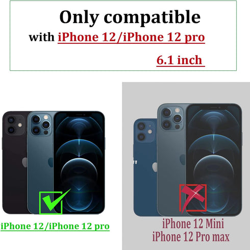 for iPhone 12 Pro/iPhone 12 Wallet Case,Women Flip Folio Cover with Butterfly Embossed PU Leather Kickstand Credit Card Holder Slots Wrist Strap f...