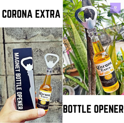 Magnetic Beer Bottle Opener Figure Beer Bottle Bar Refrigerator Decor Unique Birthday Gifts Collection (Corona Extra)...