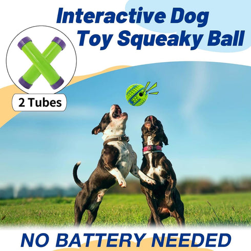 Small Spiky Wobble Giggle Ball for Dogs,Interactive Dog Toys,Chewing Ball for Training Teeth Cleaning Herding Balls,Active Rolling Ball for Small ...