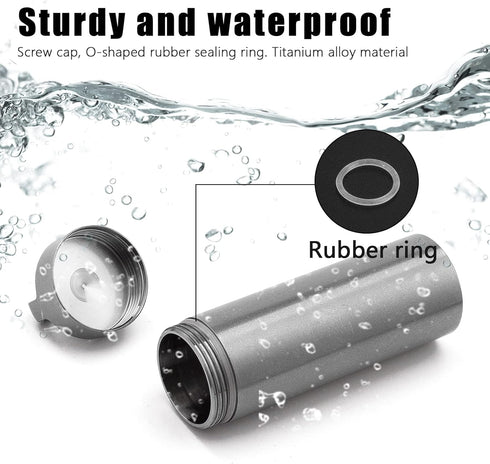 TISUR Portable Pill Cases, Metal Titanium Pill Holder Pocket Pill Box Keychain Waterproof Pill Bottle Medicine Organizer Case Container for Travel...