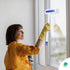 2 in 1 Window Screen Cleaner Brush with Handle and Built-in Brush, Blue-White Reusable Window Screen Brush for Wet and Dry Cleaning, Double Sided ...