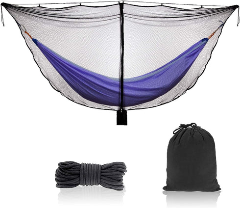 TOBWOLF Camping Hammock Net, Lightweight Outdoor Mosquito Net, 360 Degree Protection Polyester Netting with Dual Sided Zipper & Rope & Storage Bag...
