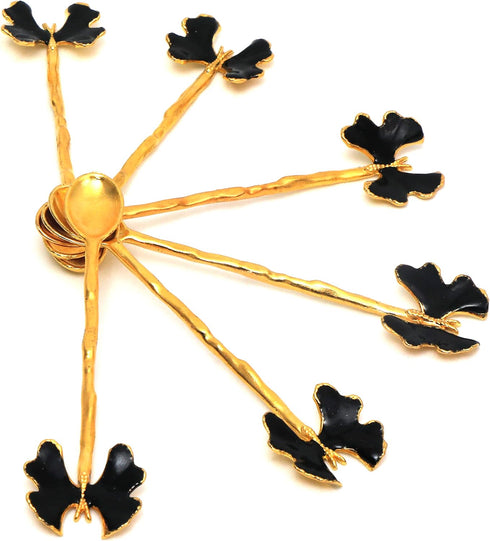 6pcs Black Butterfly Shaped Casting Tea & Coffee Stirring Teaspoon Set - 6" - Unique Butterfly Shaped - a Very Different Product Dazzling - Suitab...