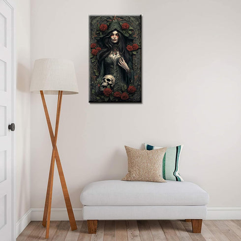 Tucocoo Witch Paint by Number for Adults Kids Red Roses DIY Canvas Painting by Numbers Acrylic Painting Arts Craft Decoration Painting Witch Kits ...