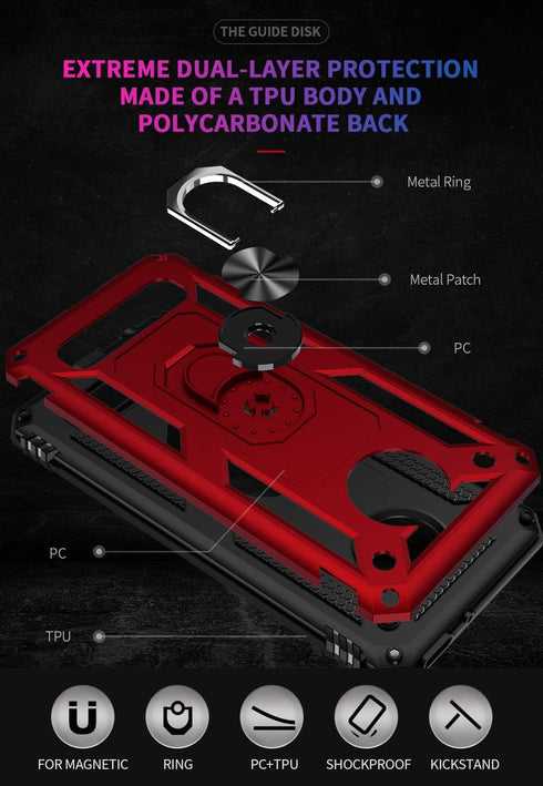 Military Grade Drop Impact for Motorola Moto Z4 Case,Moto Z4 Play Case 360 Metal Rotating Ring Kickstand Holder Magnetic Car Mount Armor Heavy Dut...
