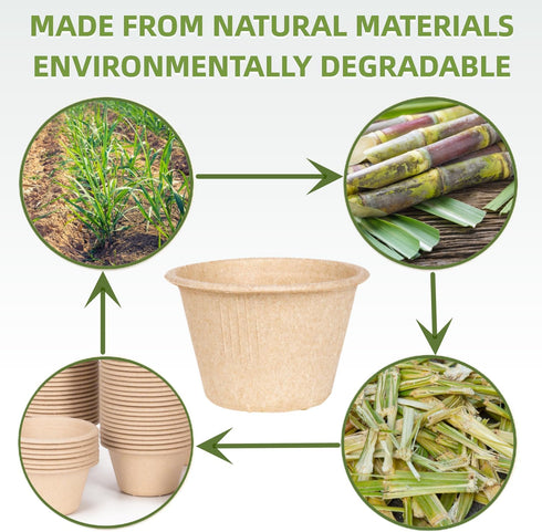 Gere Disposable Testing Cup Bowls,100 Pack, 4 oz,Natural Biodegradable Bagasse Fiber Souffle Cups, Condiment Cups, Sample Cups, Measuring Cups,...