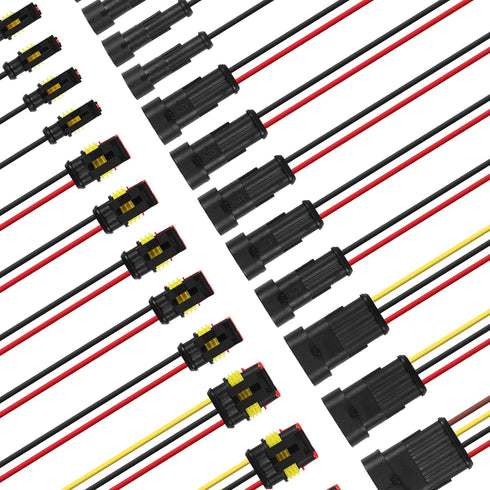 Automotive Electrical Connectors kit 1/2/3/4 Pin Waterproof Electric Wire Connector plugs Battery Terminal Connectors socket 1.5mm Series Wire Har...