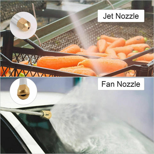 Foneso High Pressure Wand Power Washer Extendable Garden Hose Watering Sprayer with Jet Spray Tip and Fan Spray Tip for Car Washing or Garden Clea...