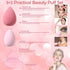 14 Pcs Small Travel Makeup Brush Set Portable Pink Make up Brushes with Case,5 Pcs Makeup Sponge,Valentine's Day Gift,Mother's Day Gift for Founda...
