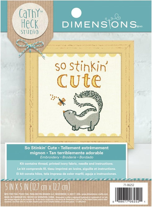 Dimensions So Stinkin' Cute' Beginner's Embroidery Kit, 5'' x 5''...