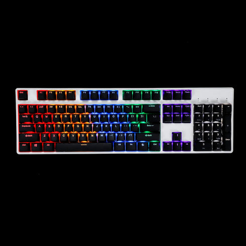 Black White Cherry Profile PBT Double Shot 104 108 ANSI ISO Top Print Shine Through Translucent Backlit keycap Suitable for MX Mechanical Keyboard...