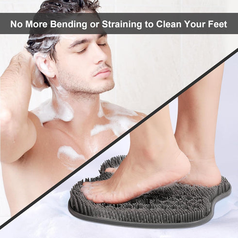HONYIN Foot Scrubber for Use in Shower, XL Size Larger Shower Foot Scrubber Mat with Non-Slip Suction Cups- Cleans, Exfoliates & Massages Your Fee...