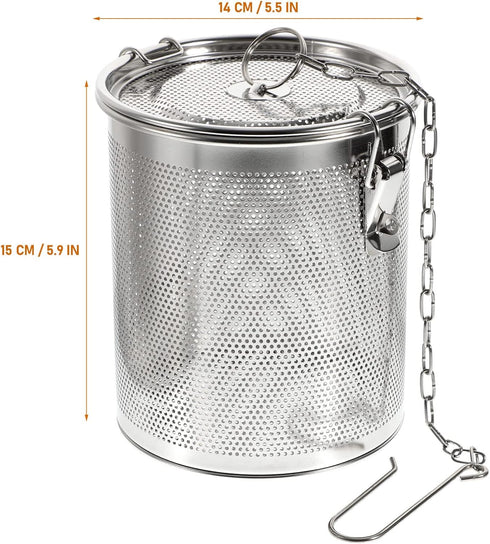Hemoton Stainless Steel Tea Ball Infuser Large Capacity Tea Strainer Infuser Cooking Strainer Basket Seasoning Strainer with Extended Chain Hook f...