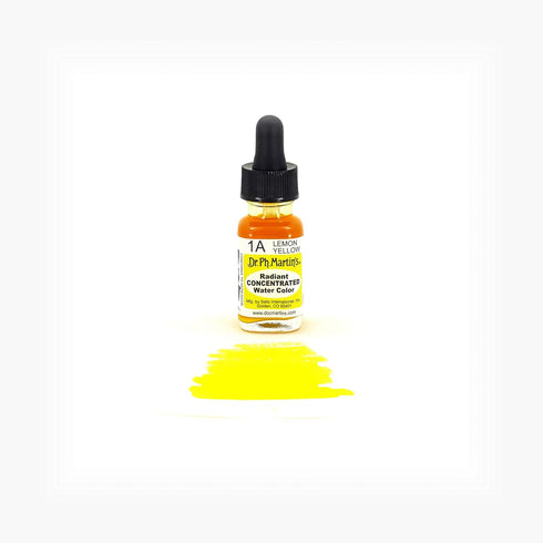 Dr. Ph. Martin's Radiant Concentrated Water Color (1A) Watercolor Bottle, 0.5 oz, Lemon Yellow, 1 Bottle...