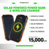 Solar Power Bank, 15,000 mAh Portable Charger Power Bank, Weatherproof Powerbank, Compass, 2 Flashlights, 2 USB-A, USB-C & Micro USB Ports...