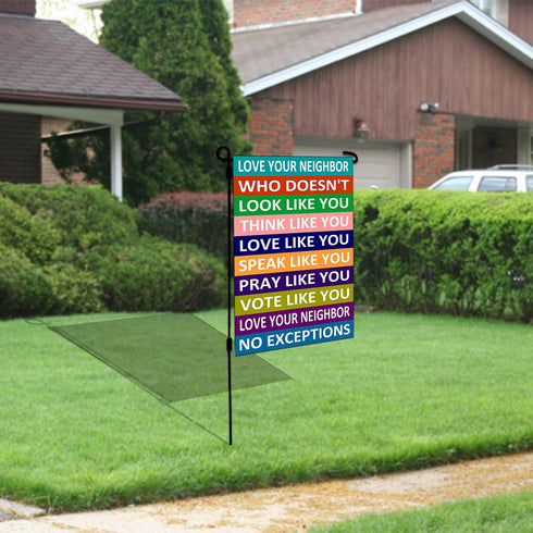 love thy neighbor garden flag Love your Neighbor Yard Sign Garden Flags Rustic Country Decor Yard Decor Outdoor Decor Double Sided Flax Garden Fla...