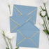 Whaline 50Pcs A7 Invitation Envelopes with Gold Border Dusty Blue Greeting Card Envelopes V-Flap Envelopes Gift Card Sleeves for Mailing Envelopes...