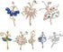 GOLDEN STRAWBERRY 8 PCS Dancing Girl Brooch Elegant Dance Skirt Pin Ladies for Women...
