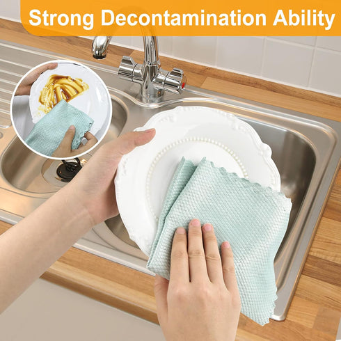 24 Pieces Fish Scale Microfiber Polishing Cleaning Cloth Reusable Microfiber Lint Free Scrubbing Cloth Multi-Purpose Towels for Glass No Watermark...