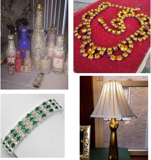 1 Roll 10 Yards Rhinestone Trim Crystal Cup Chain in Silver Setting Casing Clear (Siam/Red SS6 2mm)...