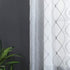 Top Finel Short Sheer Curtains 45 Inch Length for Bathroom,Privacy White and Gray Embroidered Diamond Grommet Window Treatments Curtains for Livin...