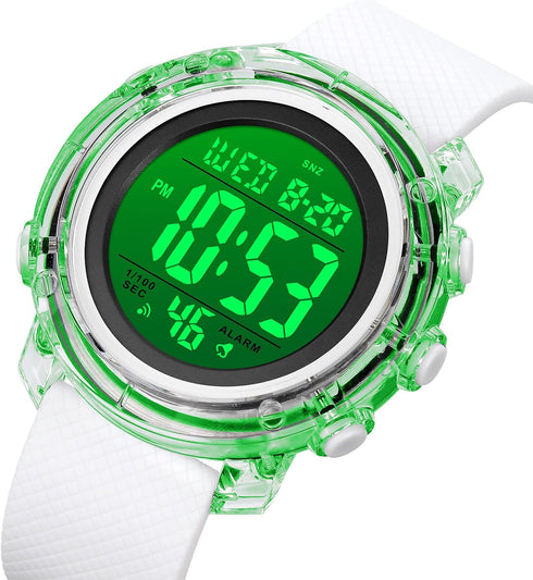 Watches for Men Multifunctional Waterproof Watch LED Digital Watch Transparent Case Silicone Strap Sports Watch...