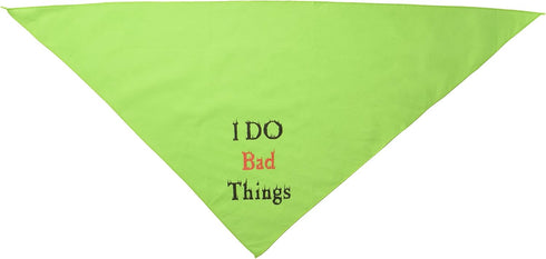 Mirage Pet Products I Do Bad Things Screen Print Bandana for Pets, Large, Lime Green...