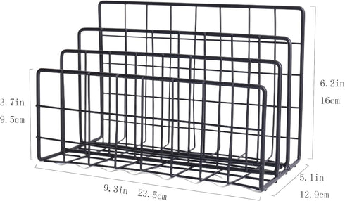Desk Organizer for File Holders ,3-Section Desktop Vertical magazine rack ,Stand Metal Rack File Sorter,Document/Filing/Paper/Book/Mail/Letter Org...