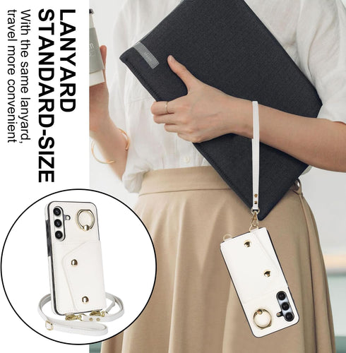 for Samsung Galaxy S24 Plus / S24+ Phone Case for Women, Crossbody Wallet Case with Credit Card Holder Lanyard Shockproof Purse Kickstand Case for...