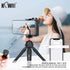 KIWIFOTOS Phone Tripod Mount, Phone Camera Grip Handle Holder with Detachable Bluetooth Shutter and Cold Shoe Adapter for iPhone 14 15 Samsung Sma...