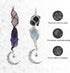 BOHO GARDEN Hanging Car Charm - 2-Pack Rose Quartz & Amethyst + Black Tourmaline & Blue Calcite - Dangling Moon & Healing Crystal Accessories, Rea...