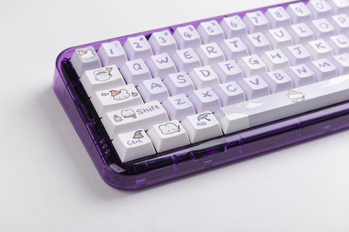 PBT Material Gradient Purple keycaps Cute Carton Magic Bunny Cherry Profile keycaps Set Purple Mechanical Keyboard keycaps Compatible with Cherry ...