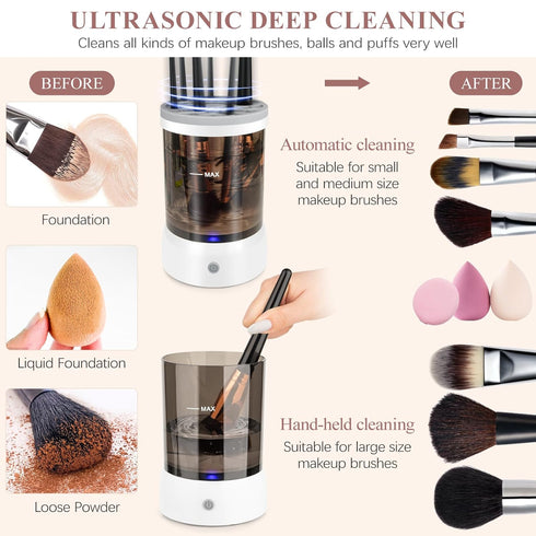 Electric Makeup Brush Cleaner, Makeup Brush Cleaner Machine, Makeup Cleaner, Brush Cleaner Fit for All Size Makeup Brush, Cosmetic Brush Cleaner, ...