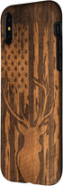iPhone X/XS Deer Buck with Flag on Wood-like Background Case...