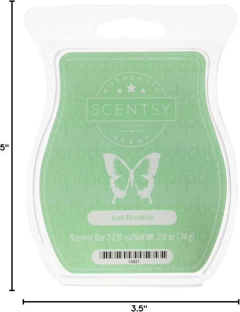 Scentsy, Just Breathe, Wickless Candle Tart Warmer Wax 3.2 Oz Bar, 3-Pack (3)...