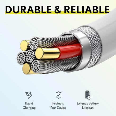 Overtime iPhone Lightning Cable, MFI Certified, Portable & Smart USB-A to Lightning Charging Cable, Fast Apple Charging Cord, 4ft iPhone Charger C...