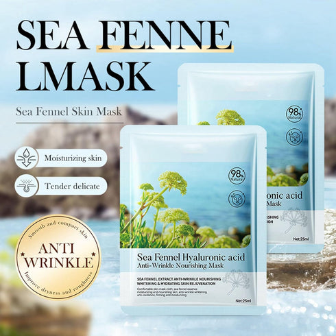 Hyaluronic Acid Skincare Set, 5-In-1 Gift Set With Facial Cleanser, Face Serum, & Mask, Anti-Aging Kit And Crithmum Maritimum, For Firm Skin Fade ...