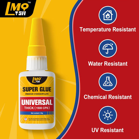 LMQ Cyanoacrylate Glue (CA Glue), Thick Super Glue for All Purpose, Waterproof Glue for Vertical Surface, Filling Large Gaps and Many Materials, 3...
