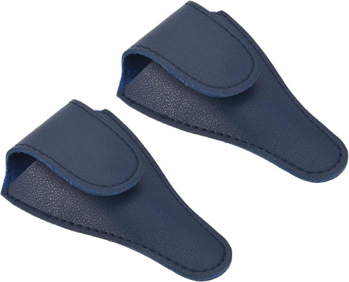 PATIKIL 4.5"x2.6" Embroidery Scissors Sheath, 2 Pack PU Leather Nail Cuticle Scissor Cover Small Pointed Nippers Scissors Protective Case, Dark Bl...