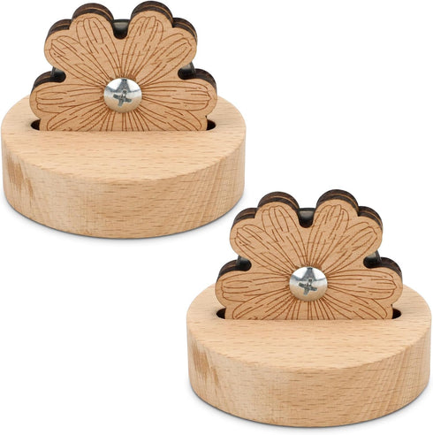 2pcs Daisy Thread Snip Cutters, Tabletop Blade Saver Yarn Cutter with Anti-Slip Stand Wooden Rotary Thread Cutting Tool Sewing Seam Supplies Quilt...