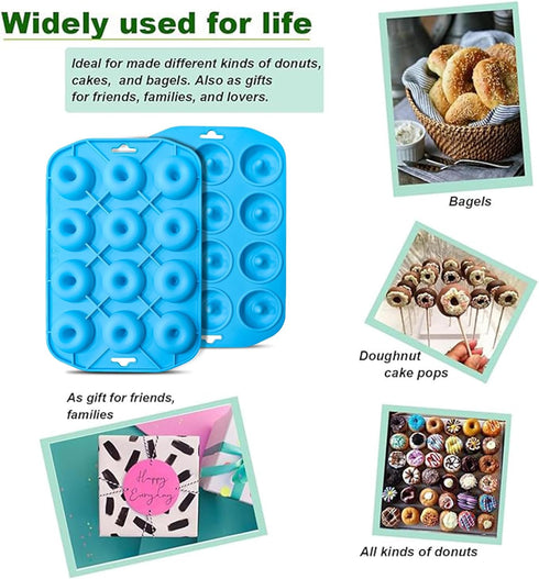 Silicone Donut Pan, Bite Size Silicone Donut Molds for baking, Mini Donut Mold Heat Resistant, Mini Baking Mold for baking delicious donuts, Non-s...