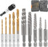 Screw Extractor Set, 11 Pieces Metric Drill Bit Set, Reverse Drill Bit Extractor Set for Removing Broken Screws, Bolts, and Studs...
