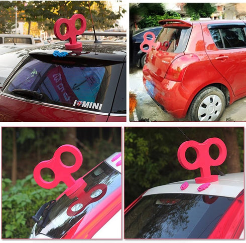 3D Car Wind Up Key, Cute Clockwork Wind Up Key for Back of Car Roof Decoration (red)...