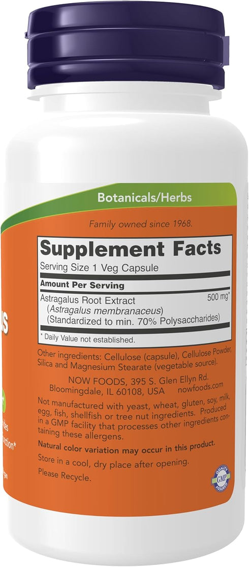 NOW Immune Support Supplements, Astragalus Extract 500 mg (Standardized to 70% Polysaccharides), 90 Veg Capsules...