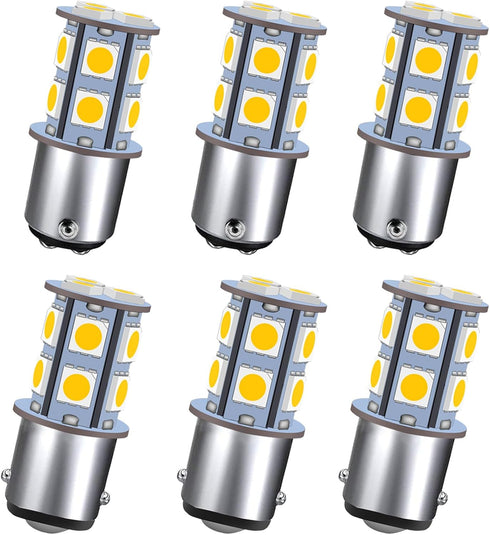 GRV Ba15d 1142 1076 13-5050SMD Warm White LED Bulb AC/DC12V-24V RV Light Bulbs Interior,Replacement for 12Volt Turn Single Light Bulb,Travel Trail...