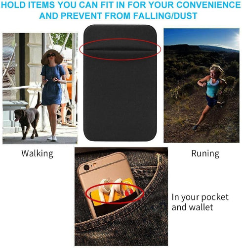 Cell Phone Wallet Pocket, 3 Packs Self Adhesive Stick on Wallet (for Credit Card, Business Card & ID Holder) Compatible with iPhone Samsung Galaxy...
