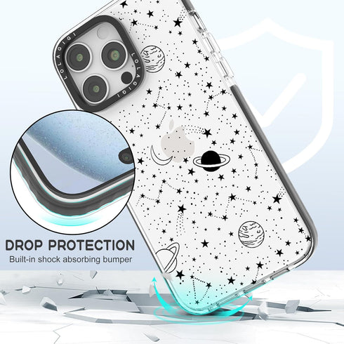 Case for iPhone 14 Plus, Cute Stars Cosmic Asteroid Moon Print Kawaii Design Girly Aesthetic Cartoon Pattern for Women Girls Teens Soft TPU Case,6...
