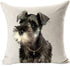 Best Gift Painting Cute Lovely Animals Pet Dog Big Eyes Black Schnauzer Cotton Linen Square Throw Waist Pillow Case Decorative Cushion Cover Pillo...